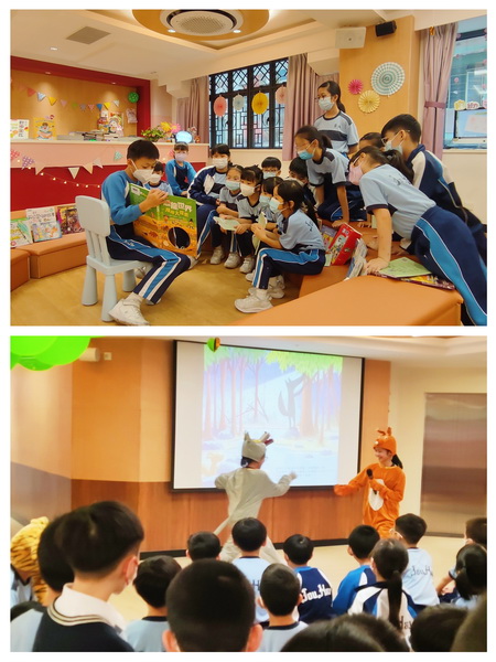 小網紅透過互動形式,與 同學們分享故事內容。